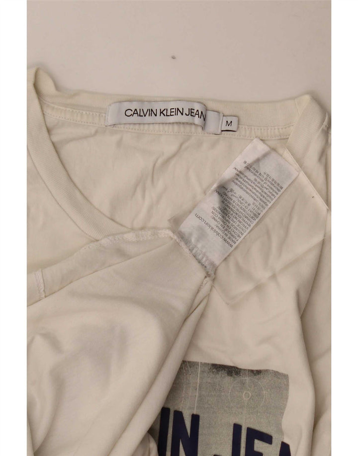 Calvin Klein Jeans - Camiseta gráfica para hombre, parte superior de algodón blanco mediano