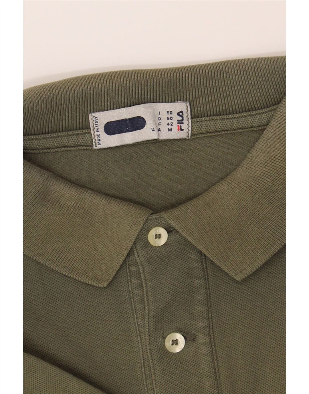 FILA Mens Polo Shirt IT 50 Medium Khaki Cotton Vintage Fila and Second-Hand Fila from Messina Hembry 