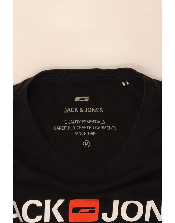 Jack & Jones Hombre Camiseta Gráfica Top Medium Black