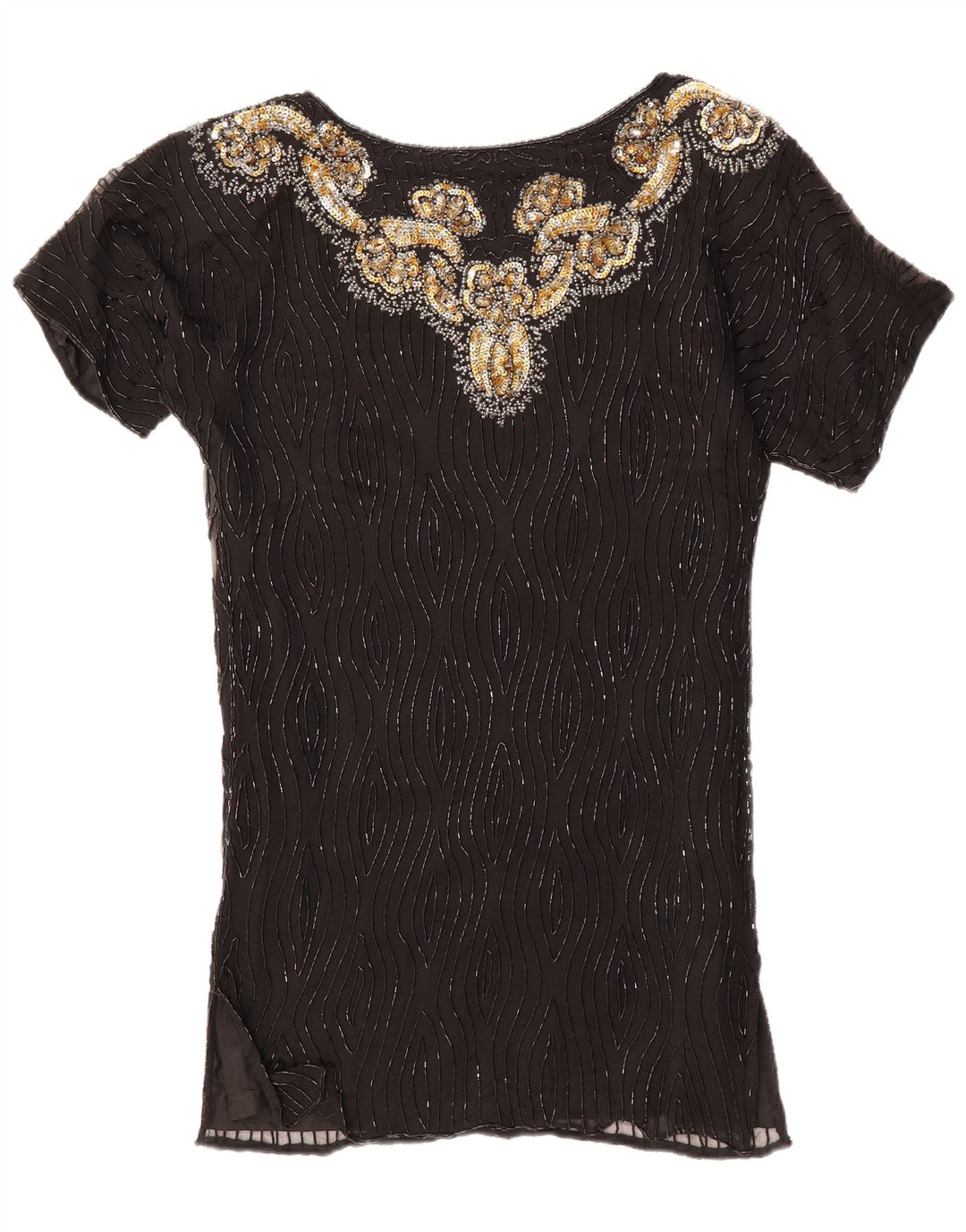 VINTAGE Womens Shift Dress UK 14 Medium Black