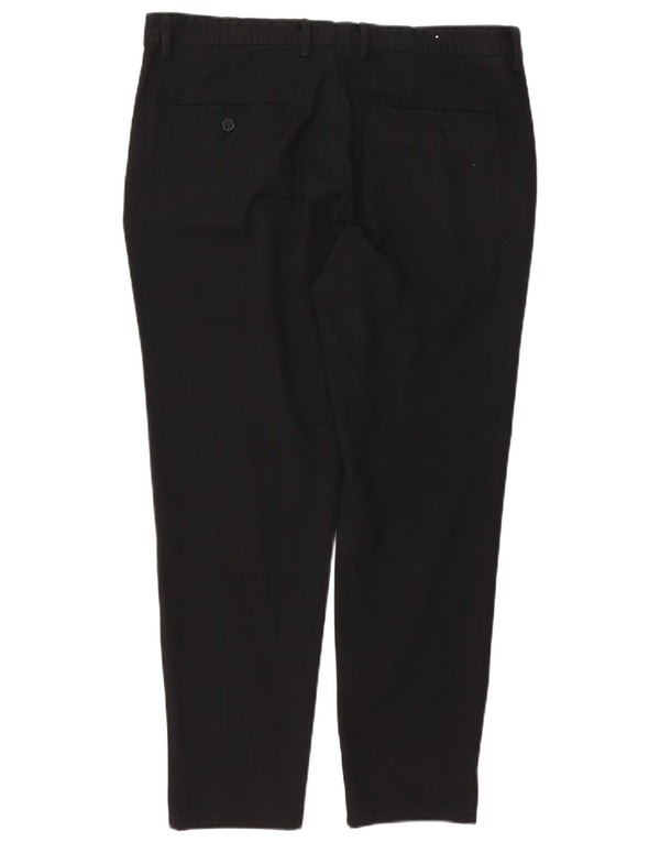 Zara Mens Slim Chino Pantalones EU 44 Large W34 L28 Poliéster Negro