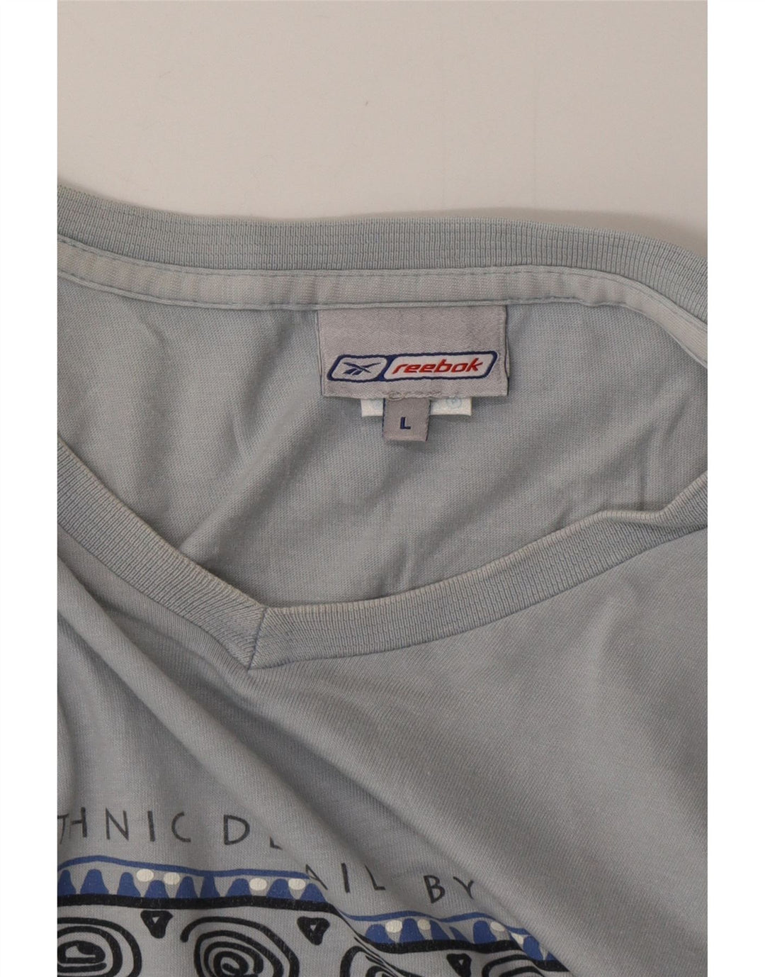 REEBOK Camiseta gráfica para hombre Top grande de algodón azul