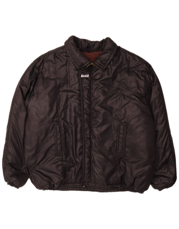 Vintage Hombres USA Chaqueta Acolchada Reino Unido 42 XL Negro