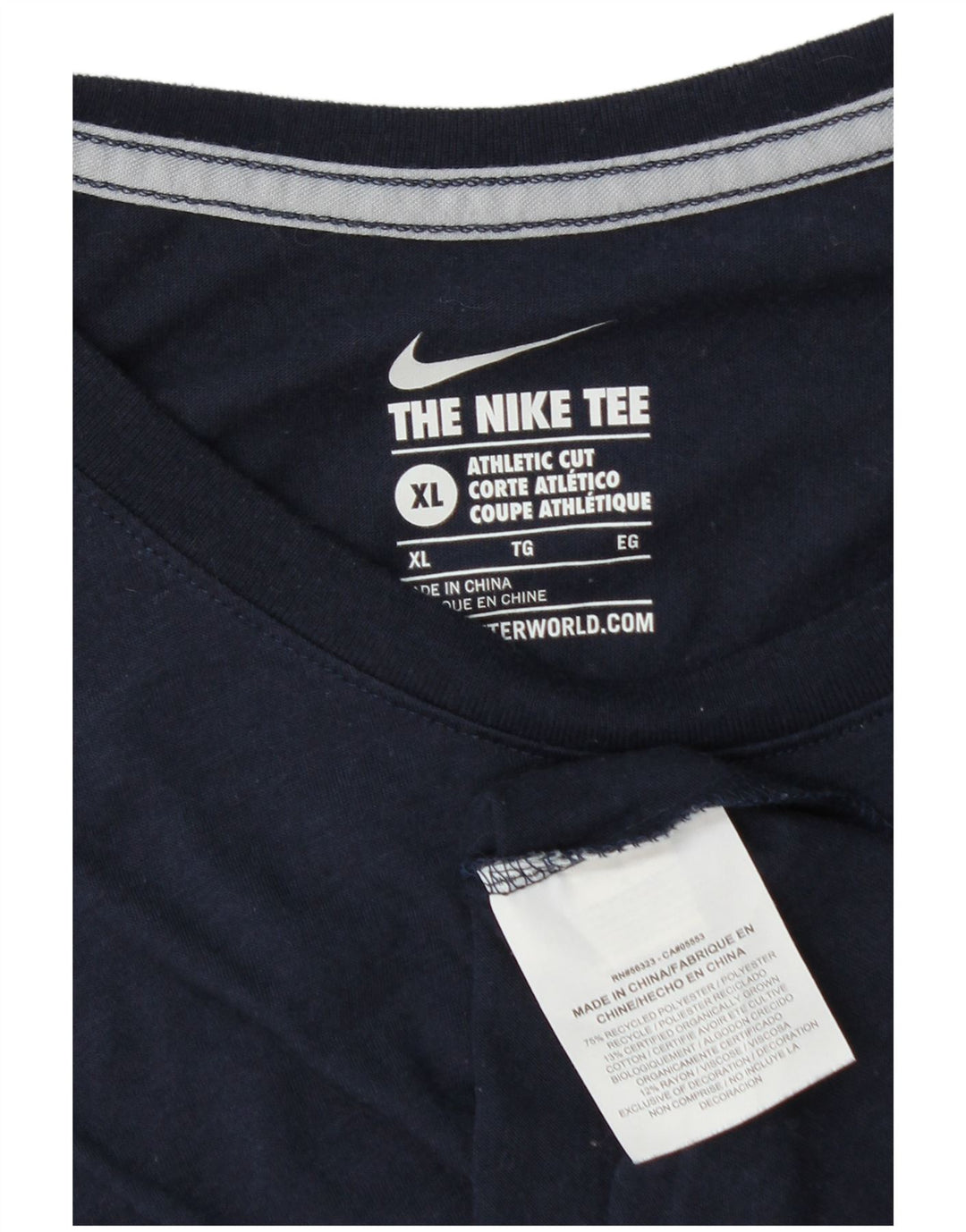Nike Camiseta de corte atlético para hombre XL Azul marino Colorblock Poliéster