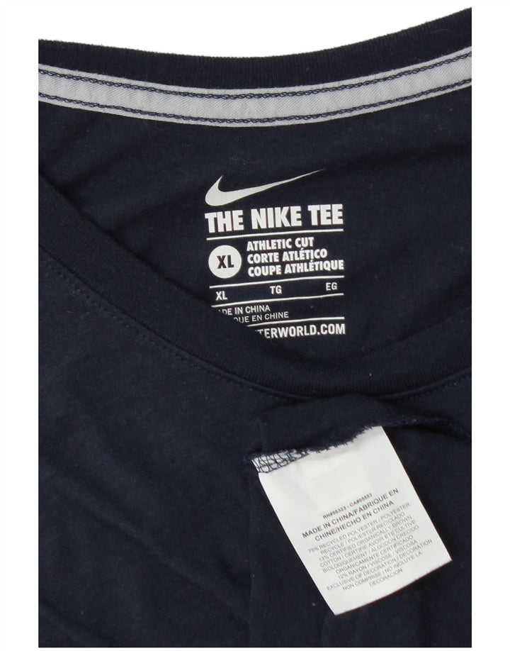 Nike Camiseta de corte atlético para hombre XL Azul marino Colorblock Poliéster