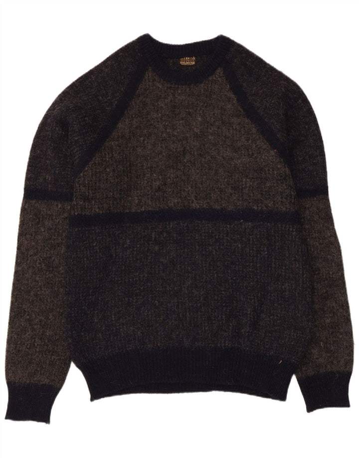 DALMINE Jersey de cuello redondo para hombre IT 50 Lana gris medio con bloques de color