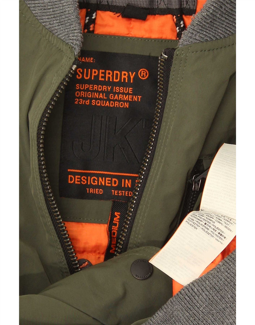 Superdry Cazadora Bomber para Hombre ES 38 Poliéster Color Block Verde Medio
