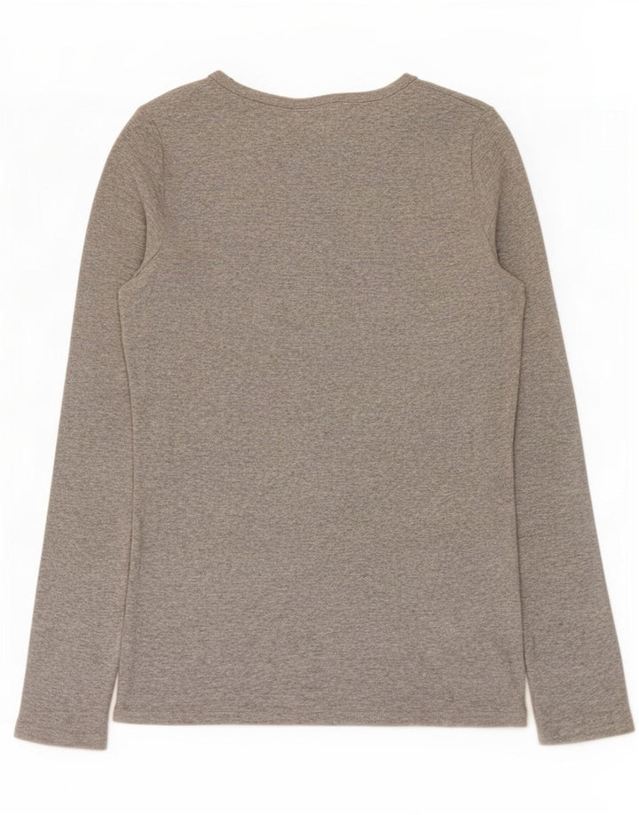 Benetton Top Mujer Manga Larga ES 42 Algodón Gris Medio
