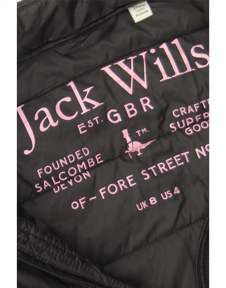 Jack Wills Chaqueta acolchada para mujer UK 8 Small Poliamida negra