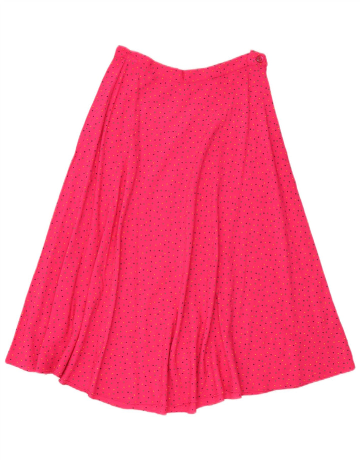 Vintage mujer A-Line falda W26 pequeño rosa manchado