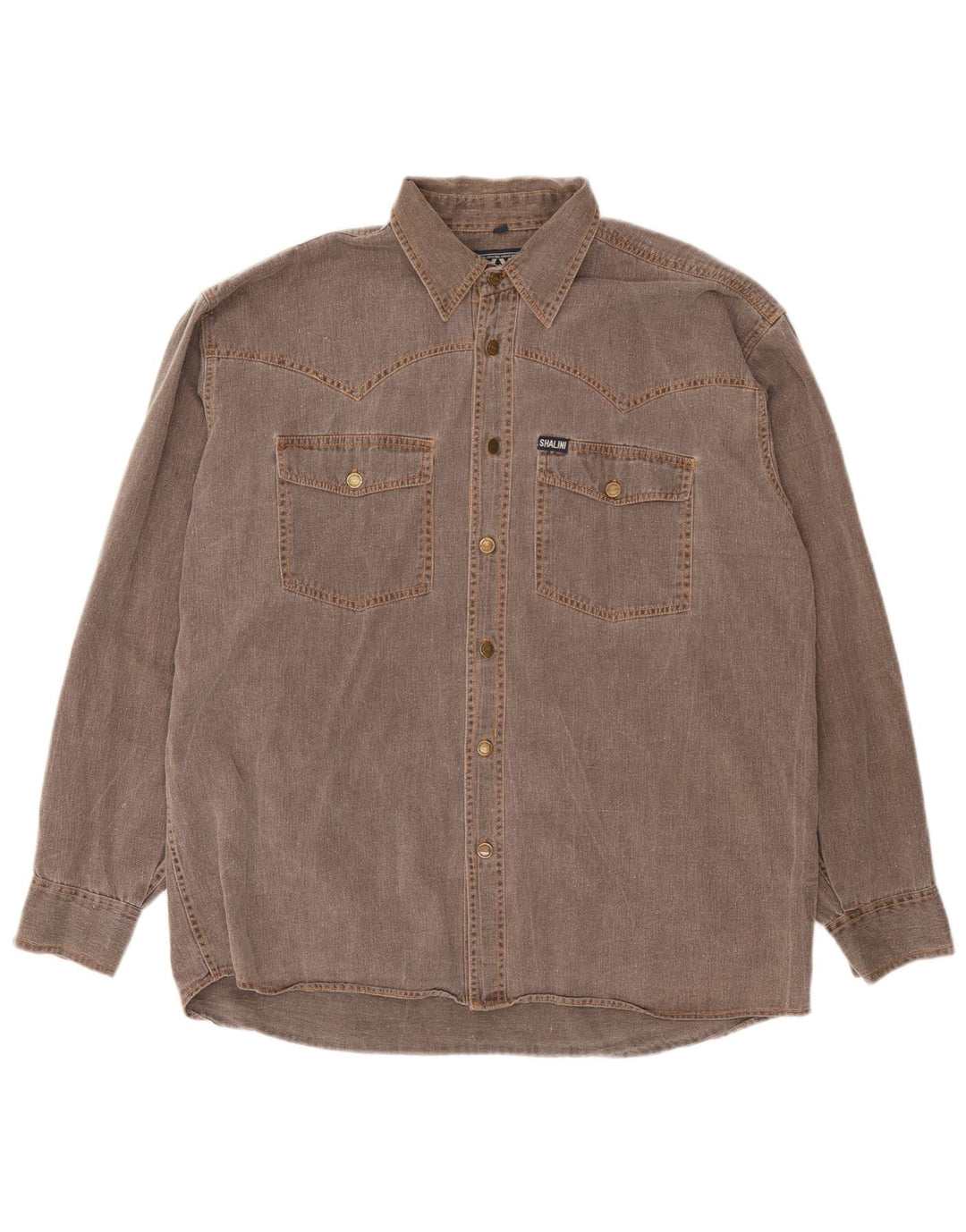 Camisa Vaquera Vintage Hombre XL Marrón