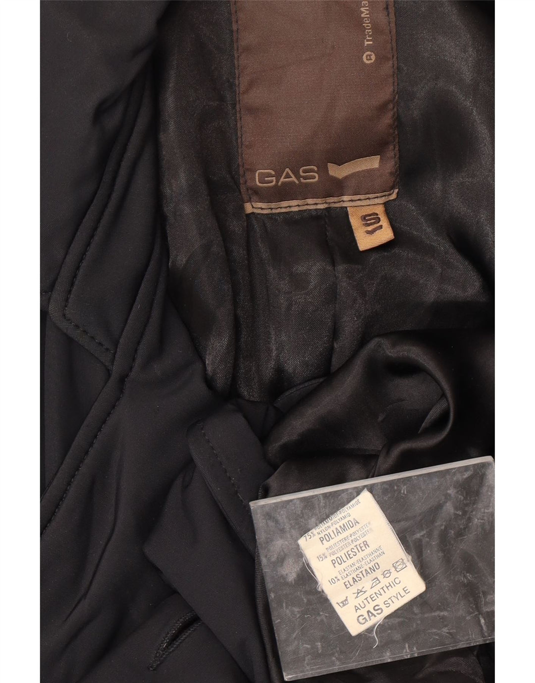 GAS Gabardina de doble botonadura para mujer UK 40 Small Poliamida negra