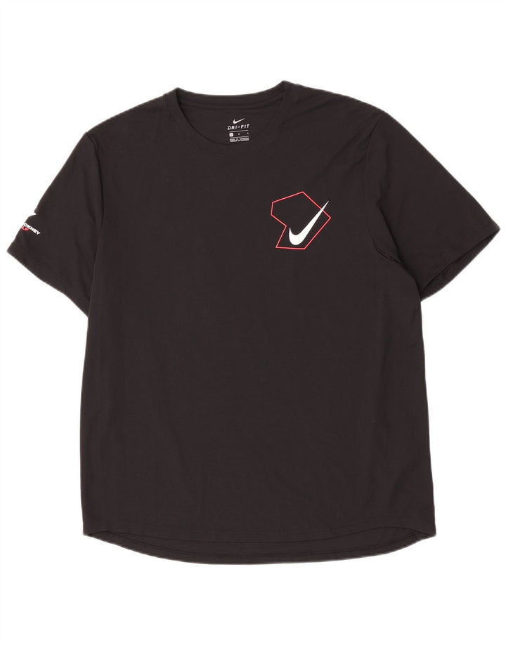 Nike Dri Fit Graphic Camiseta para hombre, talla grande, poliéster negro