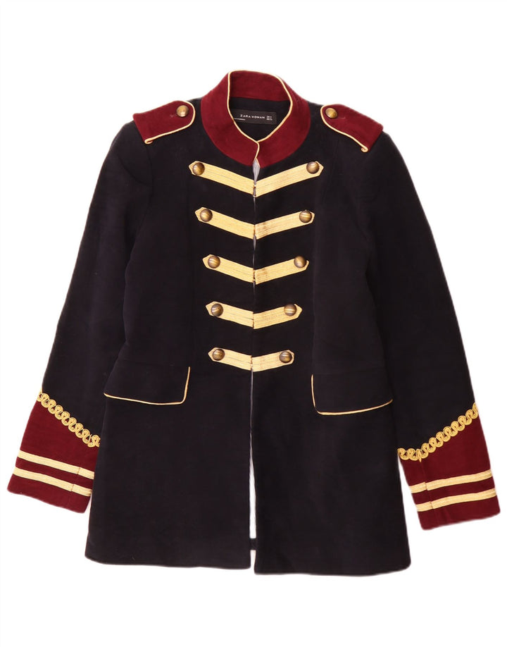 Zara Chaqueta tipo blazer militar para mujer UK 40 Mediana Azul marino Colorblock