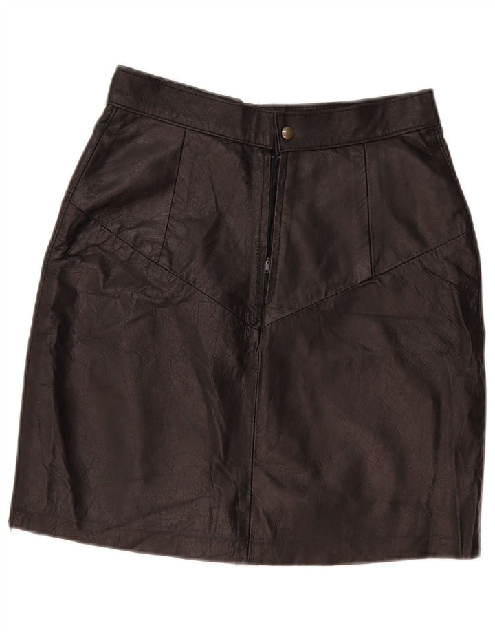 Falda de cuero vintage para mujer W28 Negro medio