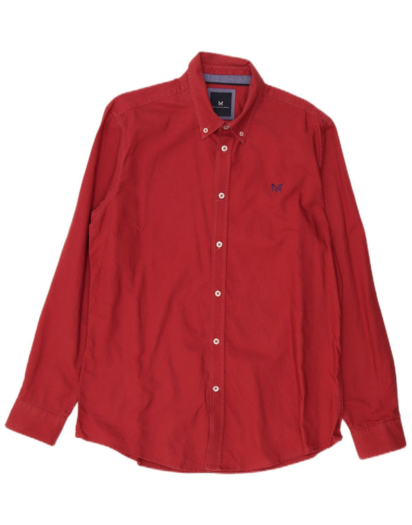 Crew Clothing Camisa ajustada para hombre Algodón rojo grande