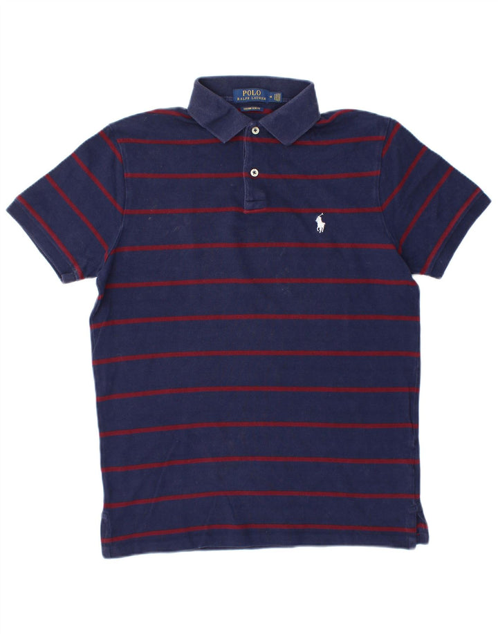 POLO RALPH LAUREN Polo ajustado personalizado para hombre con rayas azul marino medio