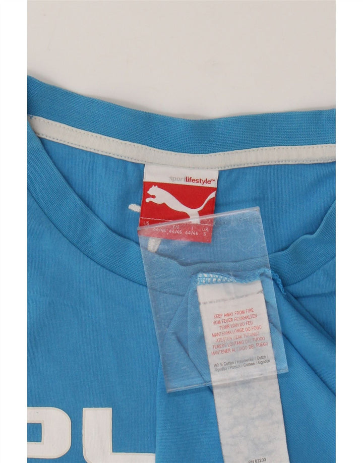 PUMA Camiseta gráfica para hombre Top Small Blue Cotton