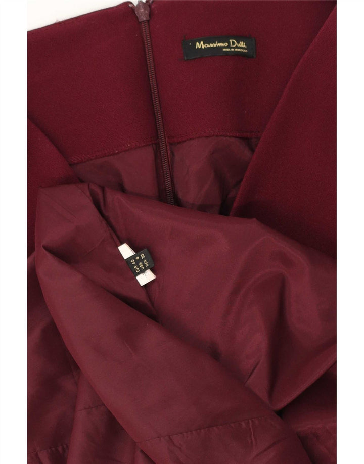 Massimo Dutti Vestido Vaina Manga 3/4 Mujer EU 40 Medium Borgoña