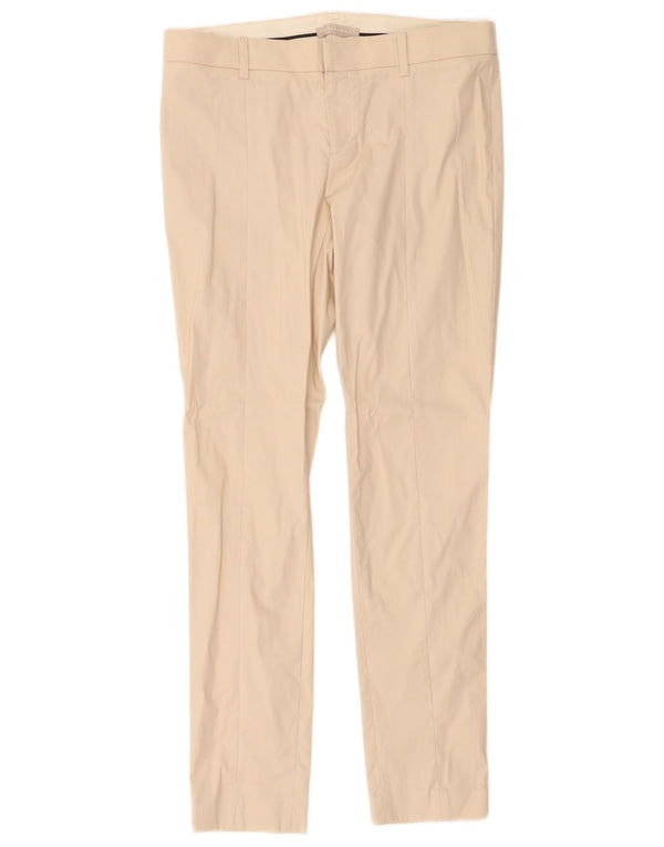 Stefanel Pantalones informales ajustados para mujer IT 42 Medium W34 L30 Algodón beige