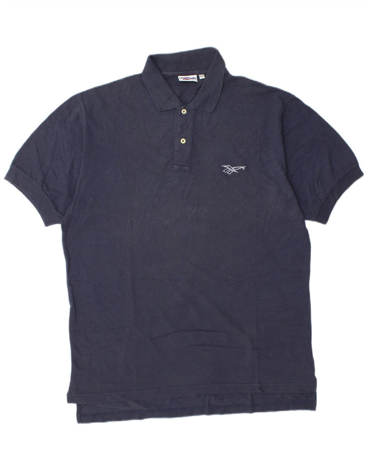 Polo Reebok Hombre Grande Azul Marino Algodón