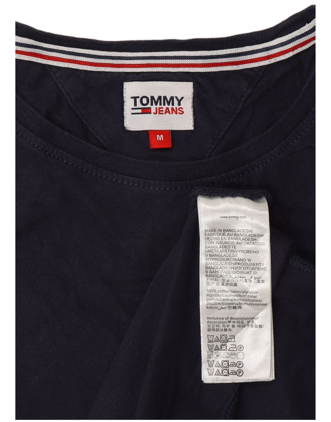 TOMMY HILFIGER Camiseta para mujer Top UK 14 Medium Azul marino Algodón
