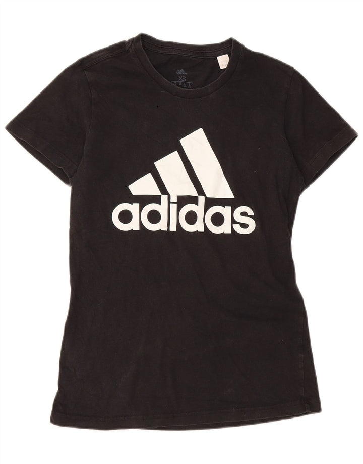 ADIDAS Camiseta gráfica para mujer Top UK 4/6 XS Negro