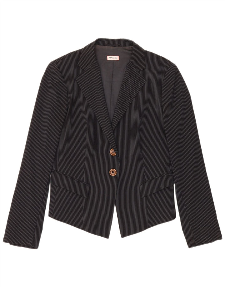 Max & Co. Chaqueta tipo blazer de 2 botones para mujer, talla 44, talla grande, color negro