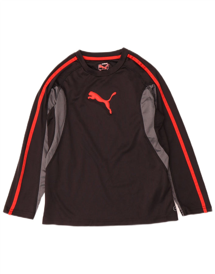 PUMA Camiseta gráfica de manga larga para niños 7-8 años Small Black Colourblock