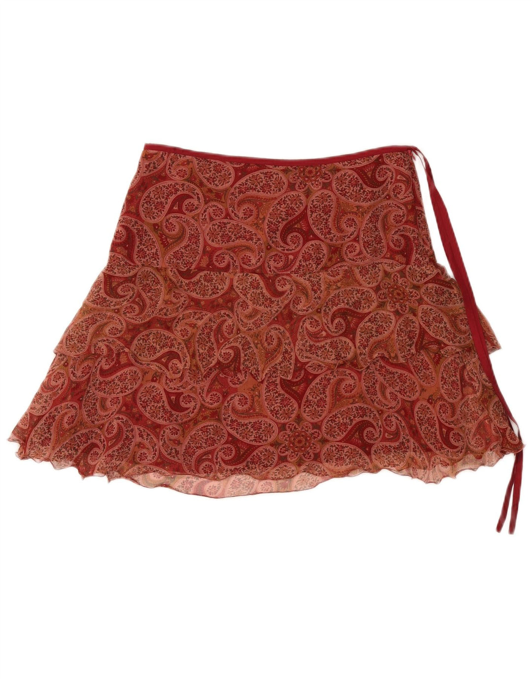Blunauta Minifalda para mujer IT 42 Medium W30 Borgoña Paisley Seda