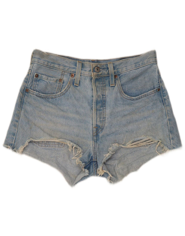 Levi's Mujer 501 Shorts De Mezclilla Desgastados W26 Algodón Azul Pequeño
