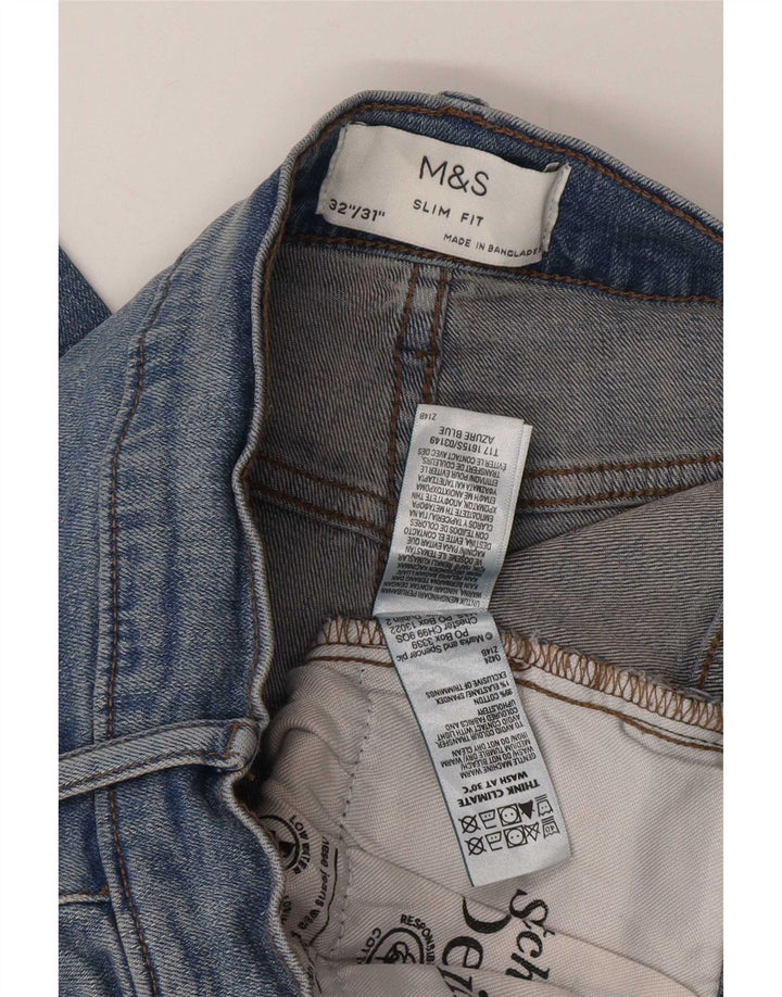 Marks & Spencer Vaqueros ajustados para hombre W32 L31 Algodón azul