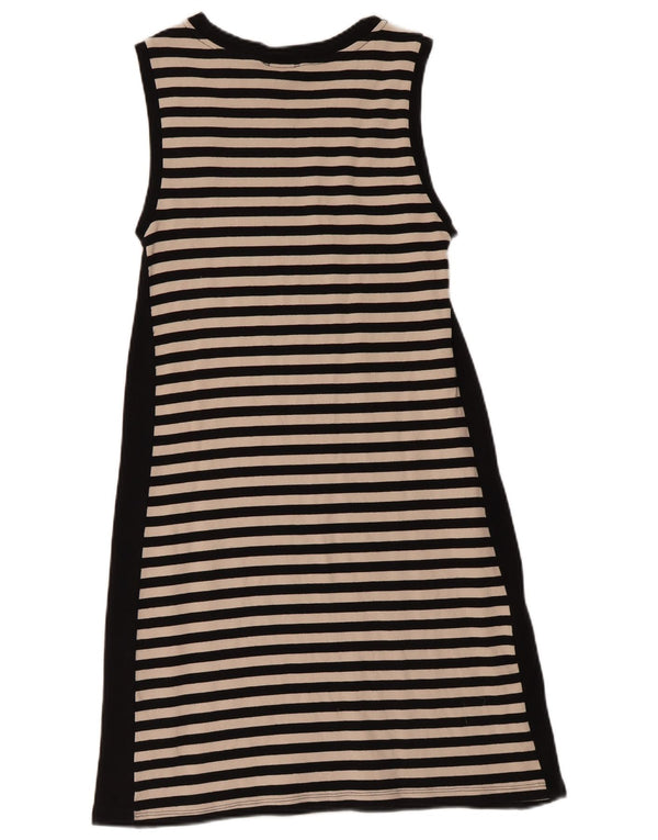 Calvin Klein Vestido tipo camiseta sin mangas con gráfico para mujer UK 4 XS Negro a rayas