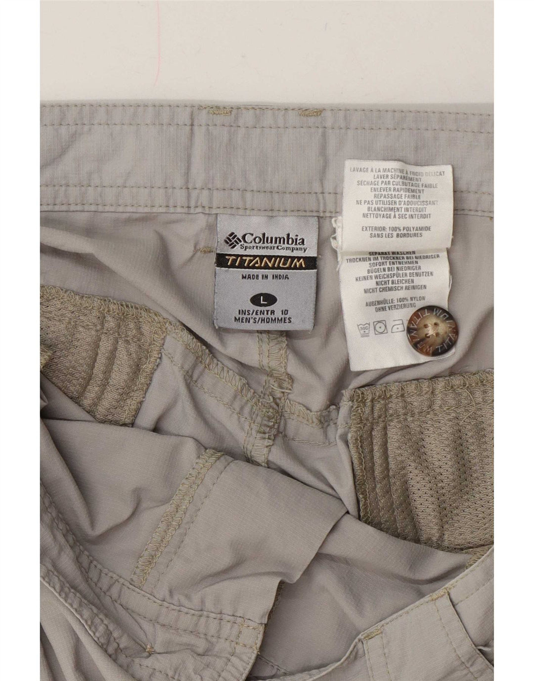 Columbia Pantalones cortos cargo Titanium para hombre, talla grande, W36, poliamida gris