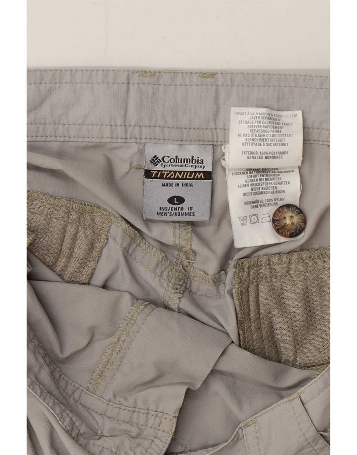 Columbia Pantalones cortos cargo Titanium para hombre, talla grande, W36, poliamida gris