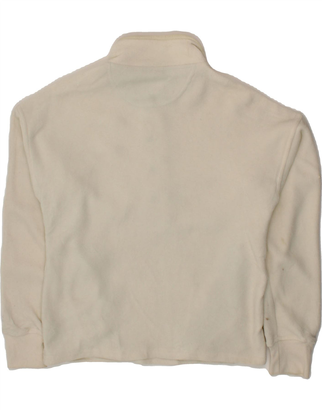 CHAMPION Womens Oversized Button Neck Fleece Jumper UK 10 Small Off White Vintage Champion and Second-Hand Champion from Messina Hembry 