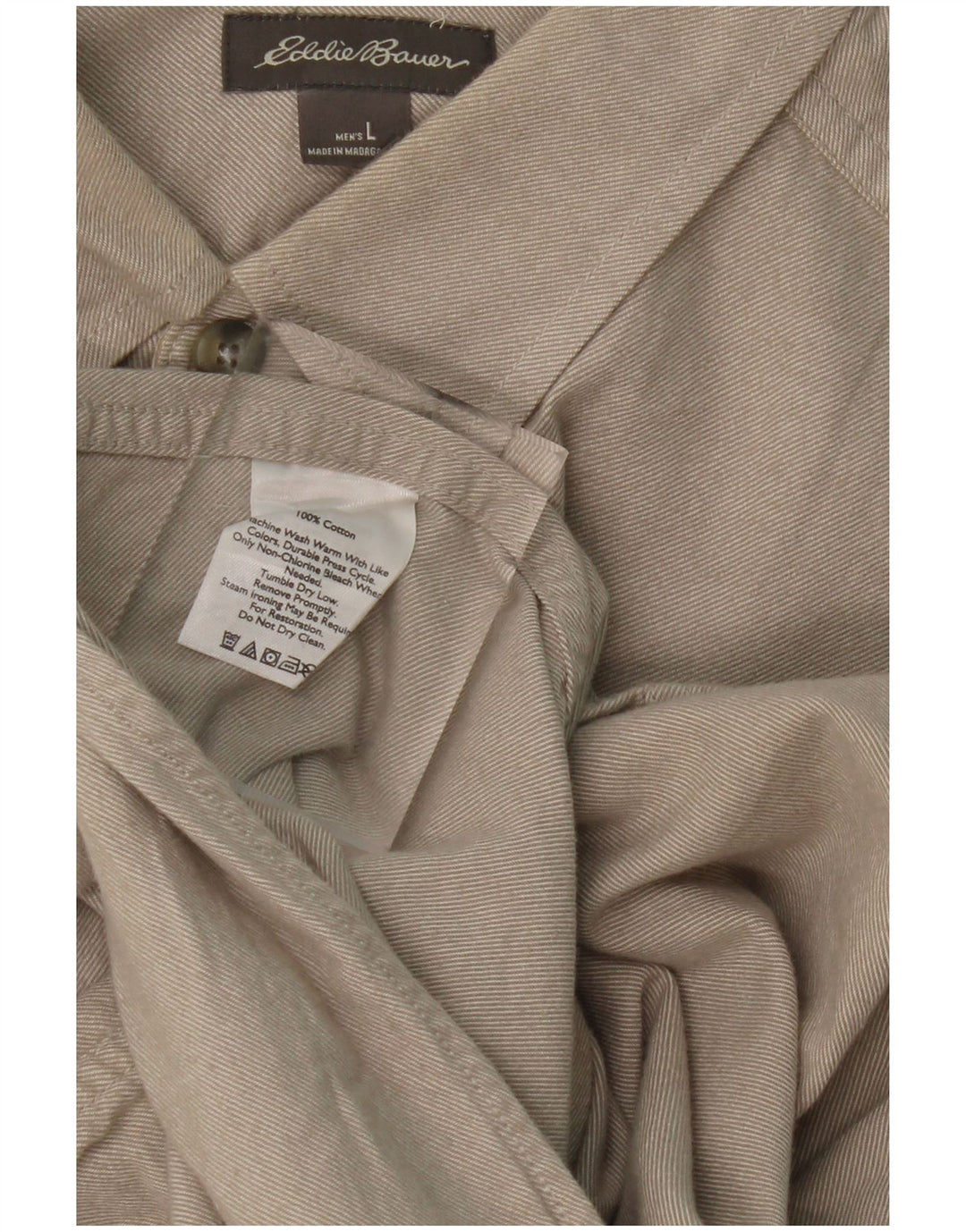 EDDIE BAUER Camisa holgada para hombre Algodón beige grande