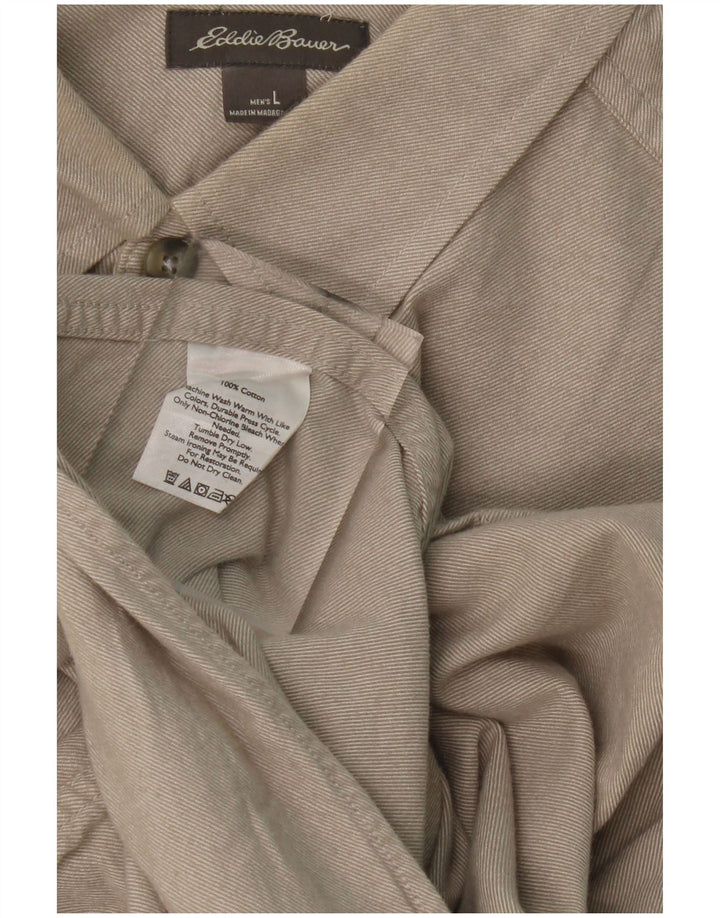 EDDIE BAUER Camisa holgada para hombre Algodón beige grande