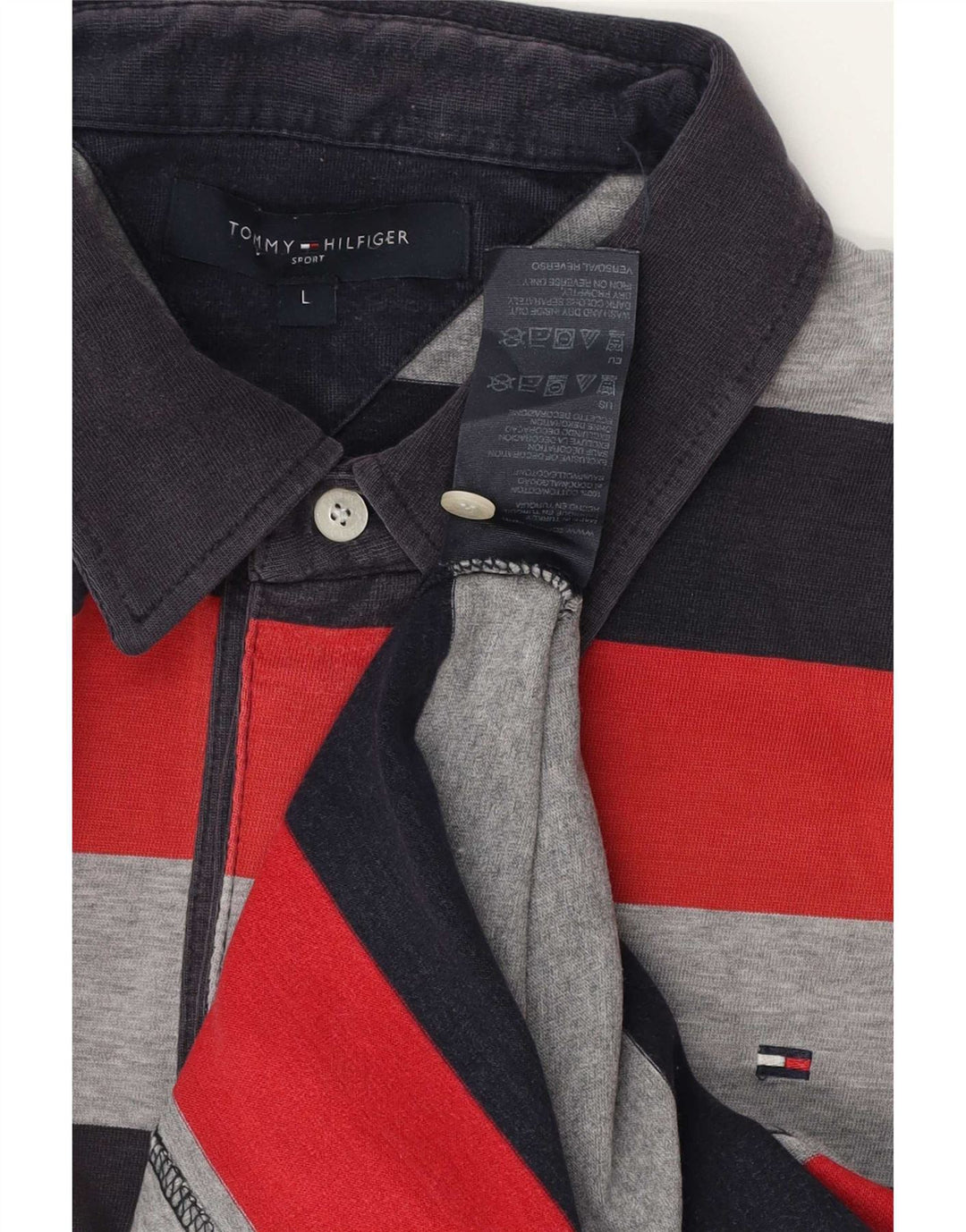 Tommy Hilfiger Polo para hombre de algodón a rayas multicolor grande
