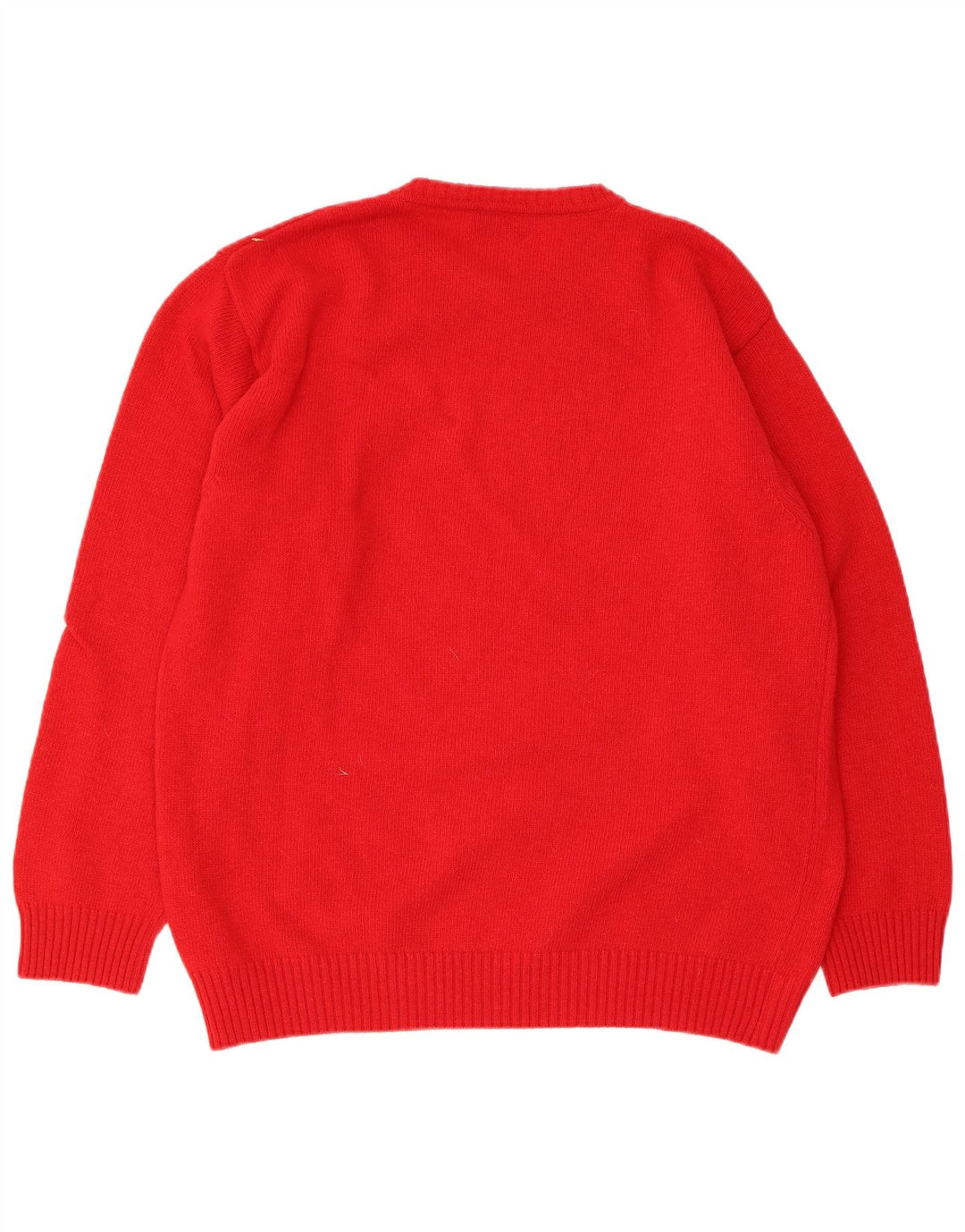 Sergio Tacchini Jersey De Cuello Redondo Para Hombre De Lana Roja Mediana