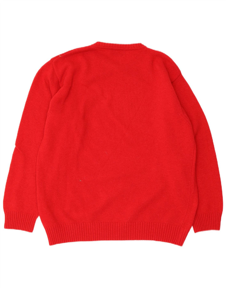 Sergio Tacchini Jersey De Cuello Redondo Para Hombre De Lana Roja Mediana