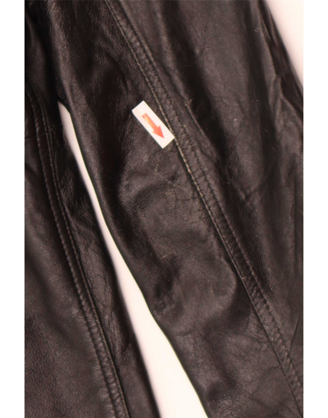 Vintage mujer 3 botones cuero Blazer chaqueta Reino Unido 12 medio negro