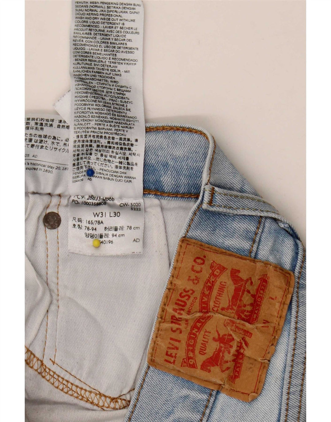 Levi's Hombre 511 Slim Jeans W31 L30 Algodón Azul