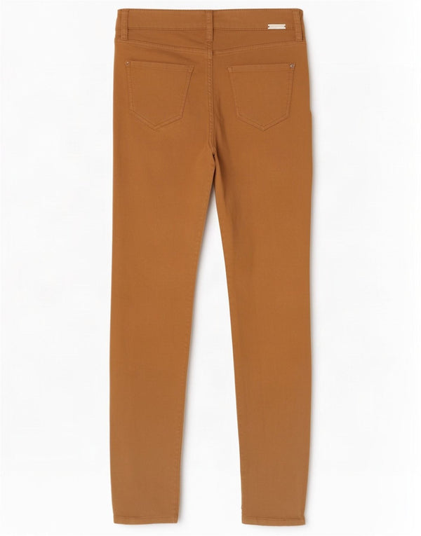 Massimo Dutti Pantalón Casual Pitillo Mujer EU 36 XS W26 L29 Beige