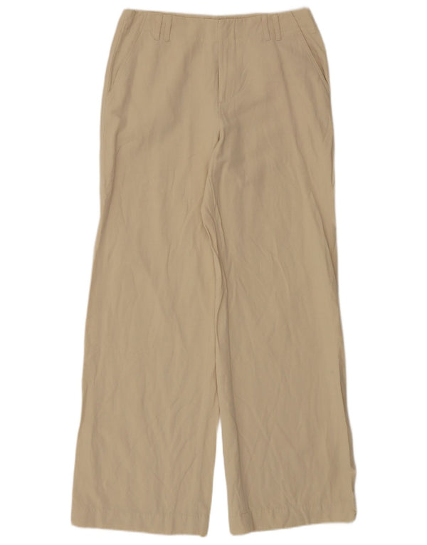 Zara Womens Wide Leg Chino Trousers Medium W28 L31 Beige Viscose