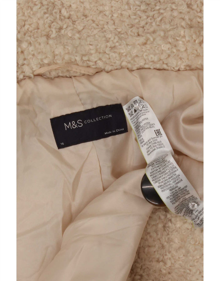 Marks & Spencer Chaqueta polar extragrande para mujer UK 18 XL Beige Poliéster