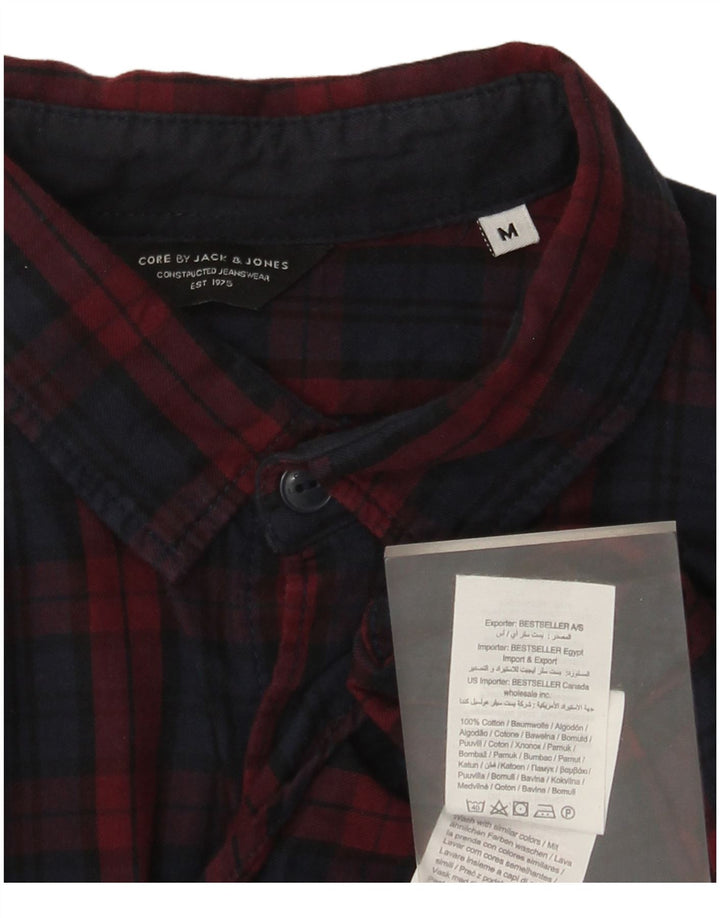 Jack & Jones Hombre Camisa De Franela De Algodón A Cuadros Azul Marino Mediano