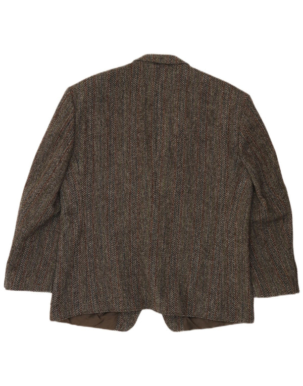 Harris Tweed Chaqueta tipo blazer de 2 botones para hombre UK 40 Large Brown Herringbone