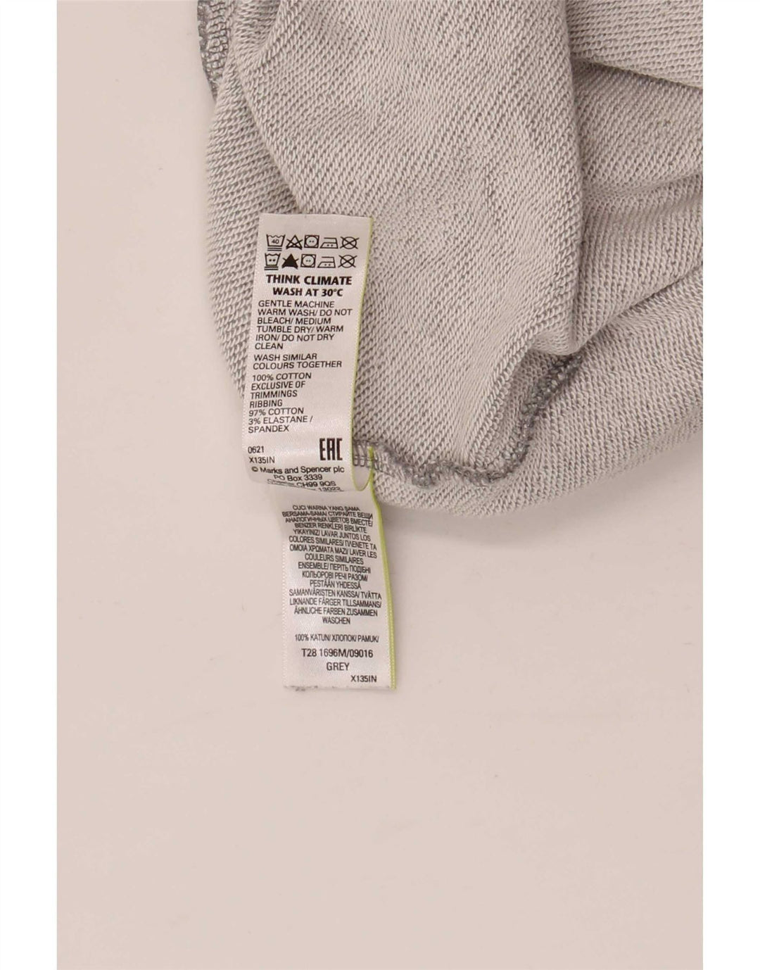 Marks & Spencer - Pantalón de chándal para hombre, talla grande, algodón gris