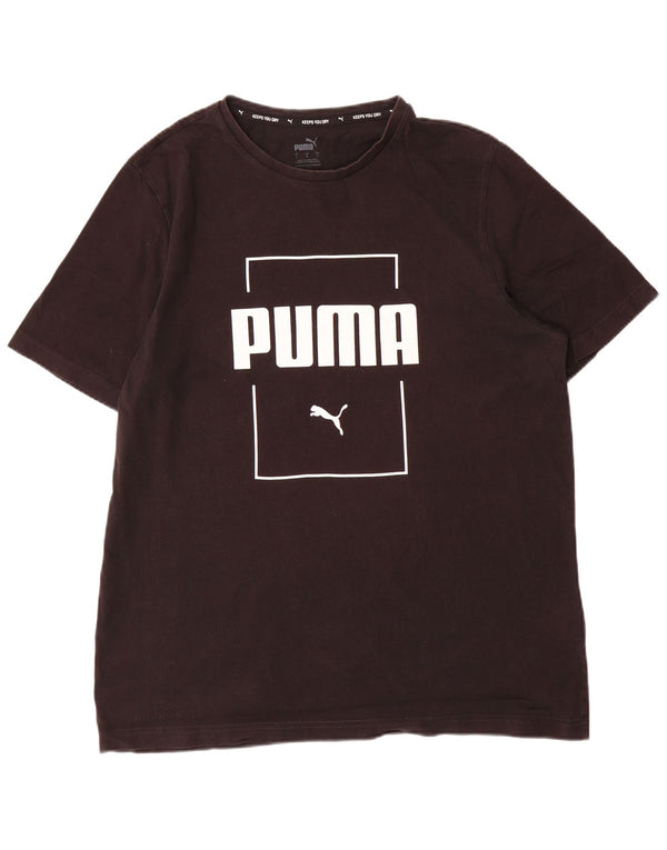 Puma - Camiseta gráfica para hombre, talla grande, algodón negro
